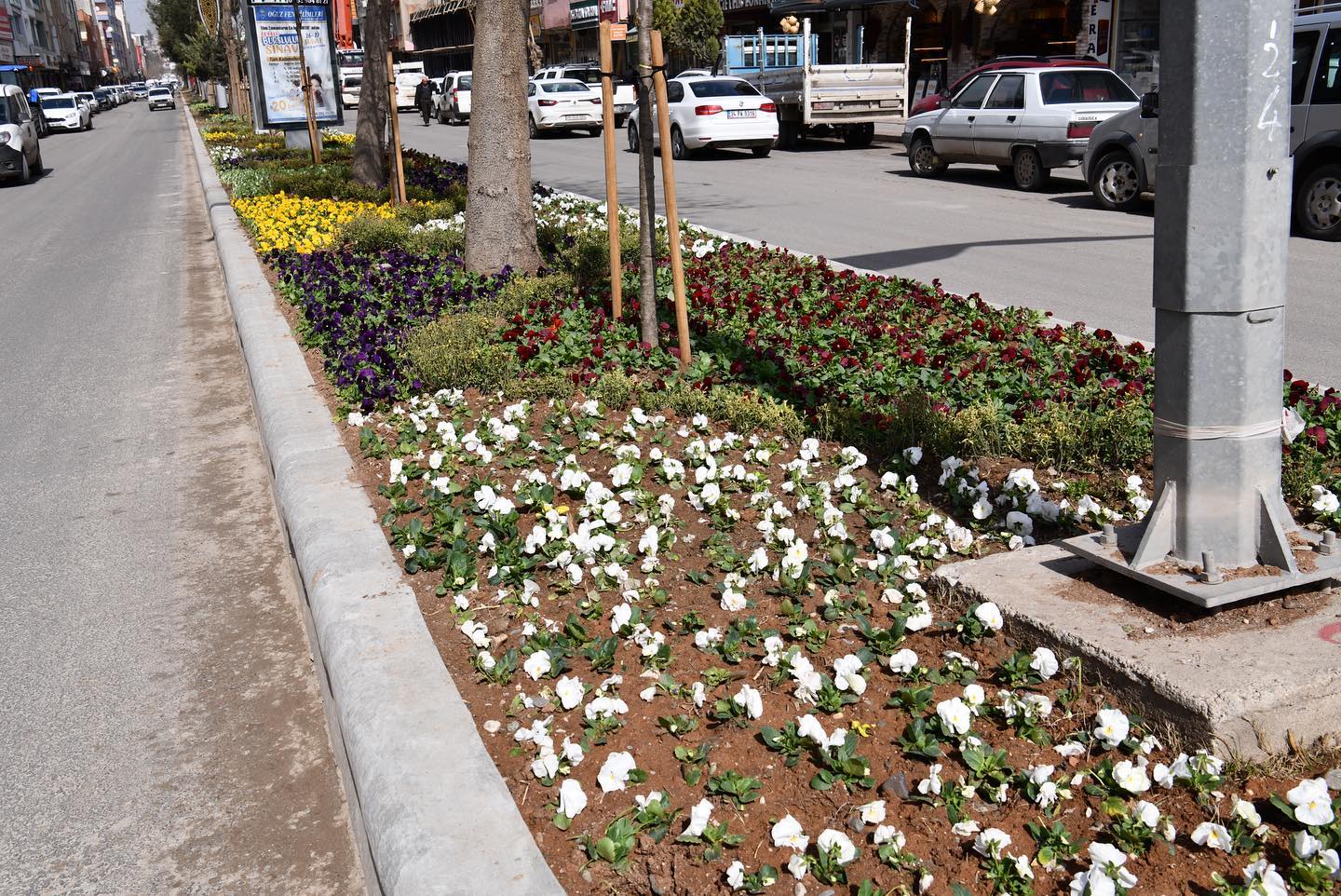 Bismil Özgürlük Bulvarı çiçeklerle süsleniyor